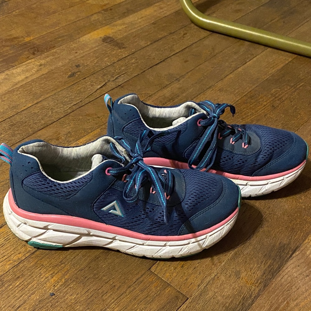 Women’s Navy and Pink Athletic Sneakers - Unbranded